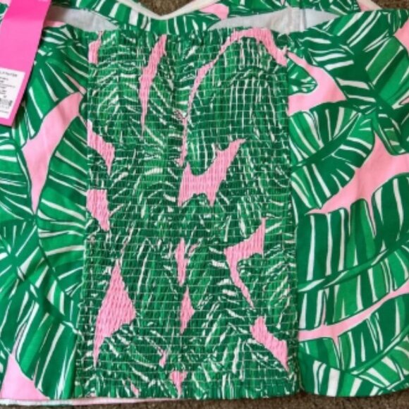 Lilly Pulitzer Kylo Strapless stretch bustier top conch shell pink go bananas 10 - Picture 4 of 7